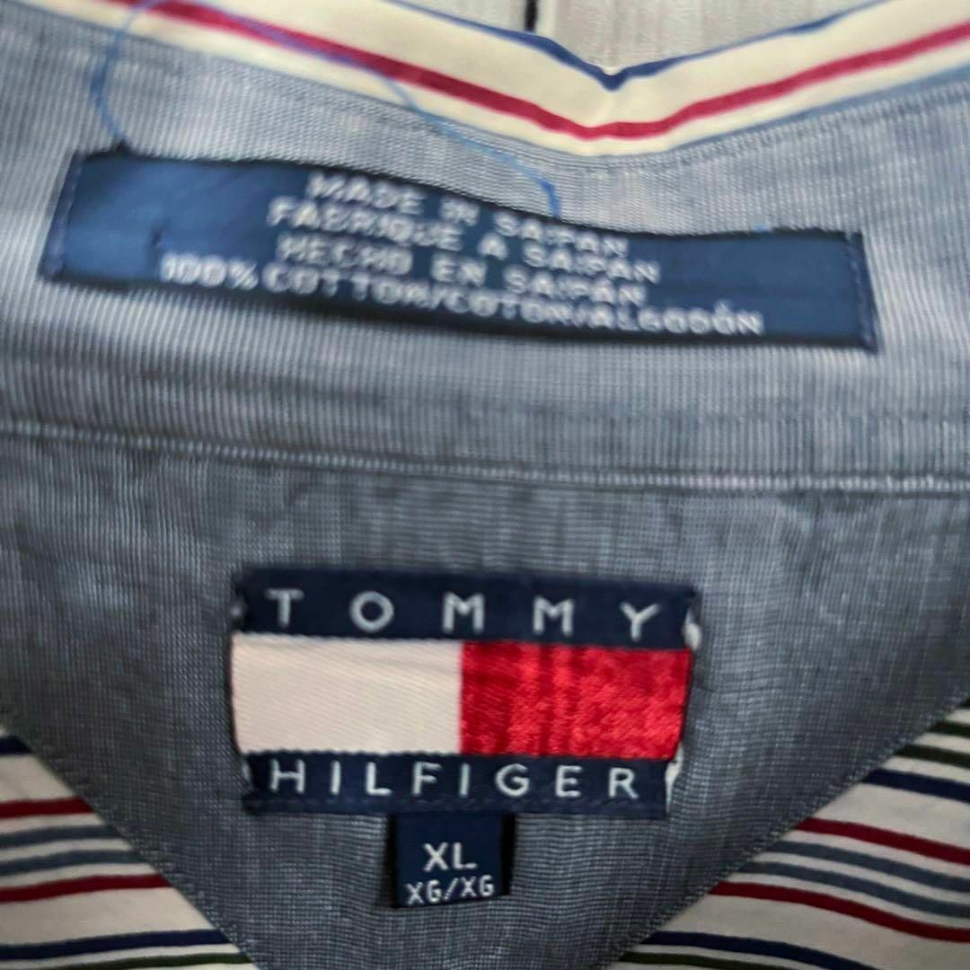 TOMMY HILFIGER(トミーヒルフィガー)の90sビンテージ古着　トミーヒルフィガーマルチカラープリントストライプBDシャツ メンズのトップス(シャツ)の商品写真