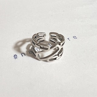 シルバーリング 925 アンカー 不規則 多重 ワイド アシメ 韓国 指輪⑤(リング(指輪))