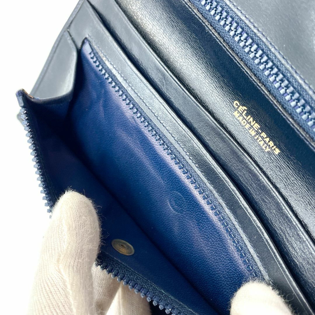 celine(セリーヌ)のエレガントな貴女に CELINE セリーヌ マカダム柄 別珍 レザー 長財布 レディースのファッション小物(財布)の商品写真