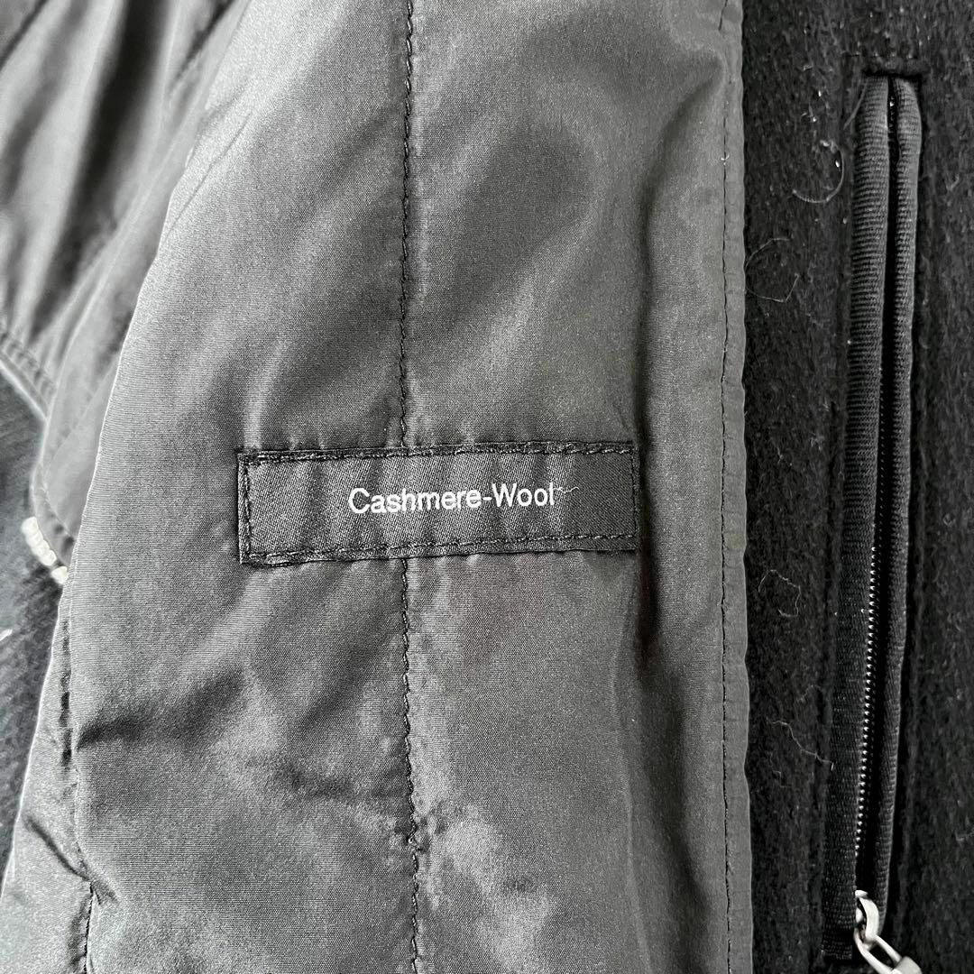HUGO BOSS(ヒューゴボス)のHUGO BOSS ヒューゴボス カシミヤ混 スタンドカラーコート リブ 黒 メンズのジャケット/アウター(ステンカラーコート)の商品写真