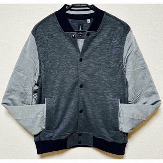 【Brand unknown】スリーブ切り替え　スウェットスタジャン(グレー系)(スタジャン)