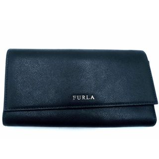 フルラ(Furla)のFURLA フルラ レザー 3つ折り 長 財布 黒 ■■ レディース(財布)