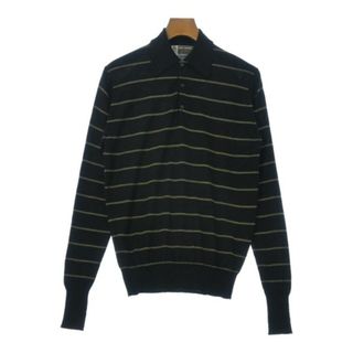 ジョンスメドレー(JOHN SMEDLEY)のJOHN SMEDLEY ニット・セーター M 黒x緑x黄(ボーダー) 【古着】【中古】(ニット/セーター)