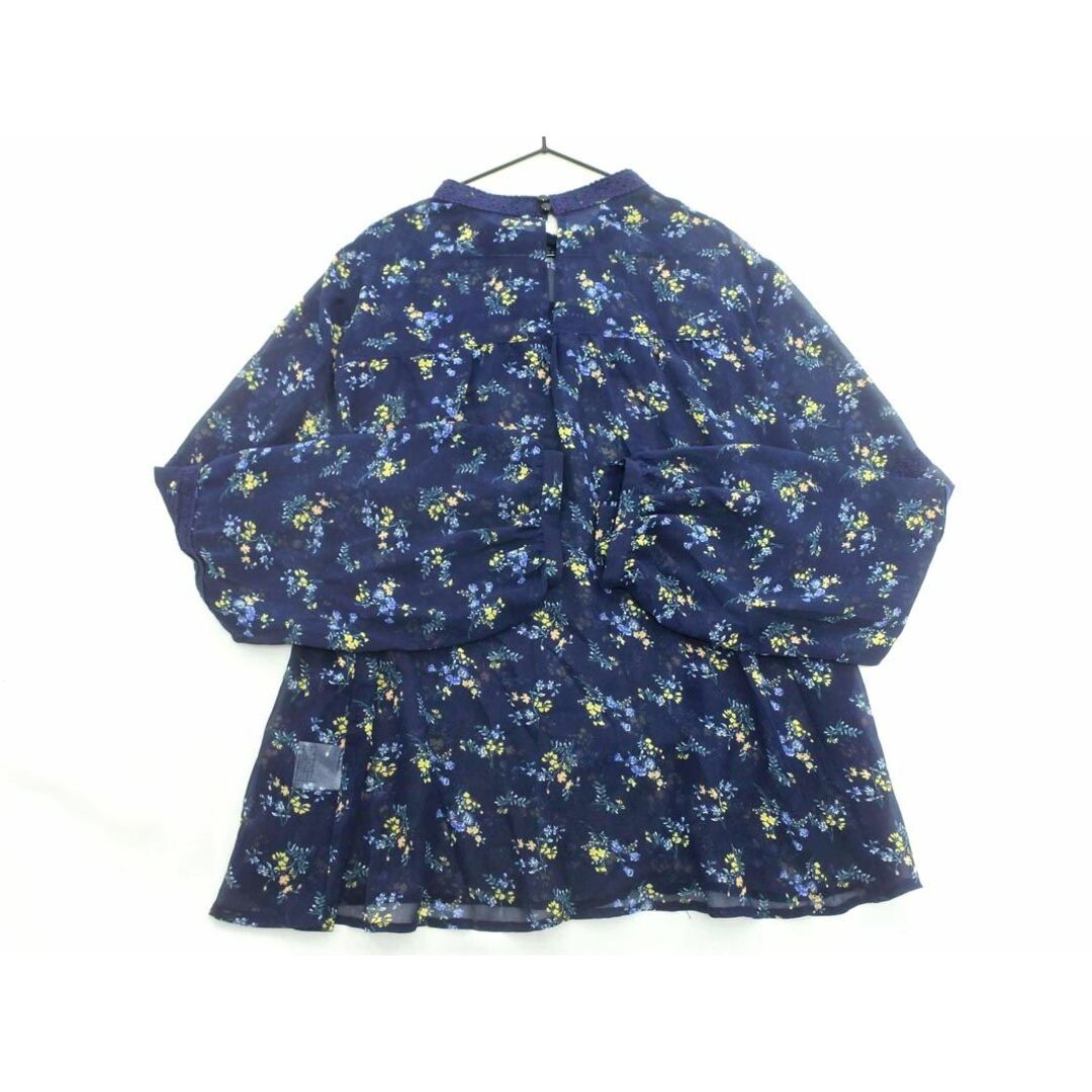 LOWRYS FARM(ローリーズファーム)のLOWRYS FARM ローリーズファーム 花柄 ブラウス シャツ sizeM/紺 ■◇ レディース レディースのトップス(シャツ/ブラウス(長袖/七分))の商品写真