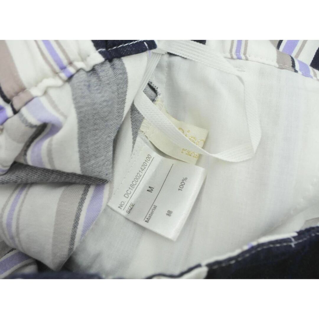 Discoat(ディスコート)のDiscoat ディスコート ストライプ ワイド パンツ sizeM/白ｘ紺x紫 ■■ レディース レディースのパンツ(その他)の商品写真
