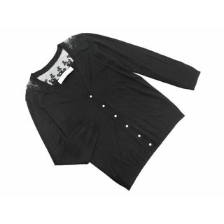 ザラ(ZARA)のZARA ザラ レース 切替 カーディガン sizeS/黒 ■◇ レディース(カーディガン)