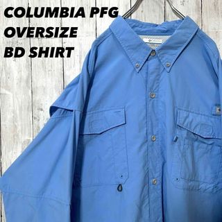 コロンビア(Columbia)のアウトドア古着　コロンビアPFG 2WAYフィッシングBDシャツ XXL ブルー(シャツ)