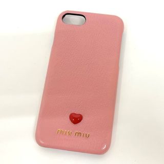 ミュウミュウ(miumiu)の【miu miu】ミュウミュウ スマホケース iPhone7･8･SE用 ゴートスキン マドラス･ラブ ローザ 5ZH035 /kt09815ik(その他)