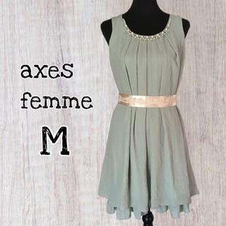 アクシーズファム(axes femme)の【新品・未使用】axes femme バック バラスリット ドレス Mサイズ(ミディアムドレス)