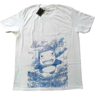 ジブリ(ジブリ)の崖の上のポニョ　Tシャツ　XL　白　ジブリ　映画　ムービーT　アニメTシャツ *(Tシャツ/カットソー(半袖/袖なし))