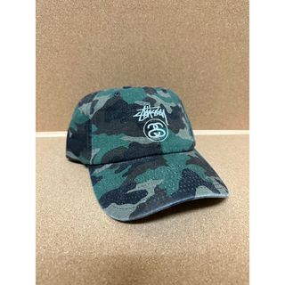 ステューシー(STUSSY)のStussy SS グラフィックロゴ グリーンカモカラー ストラップバック(キャップ)