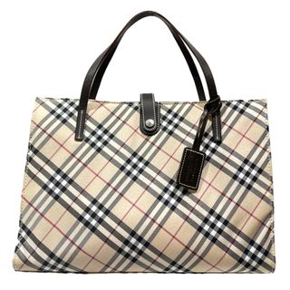 バーバリーブルーレーベル(BURBERRY BLUE LABEL)のBURBERRY BLUE LABEL ハンドバッグ ノバチェック スクエア キャンバス レザー(ハンドバッグ)