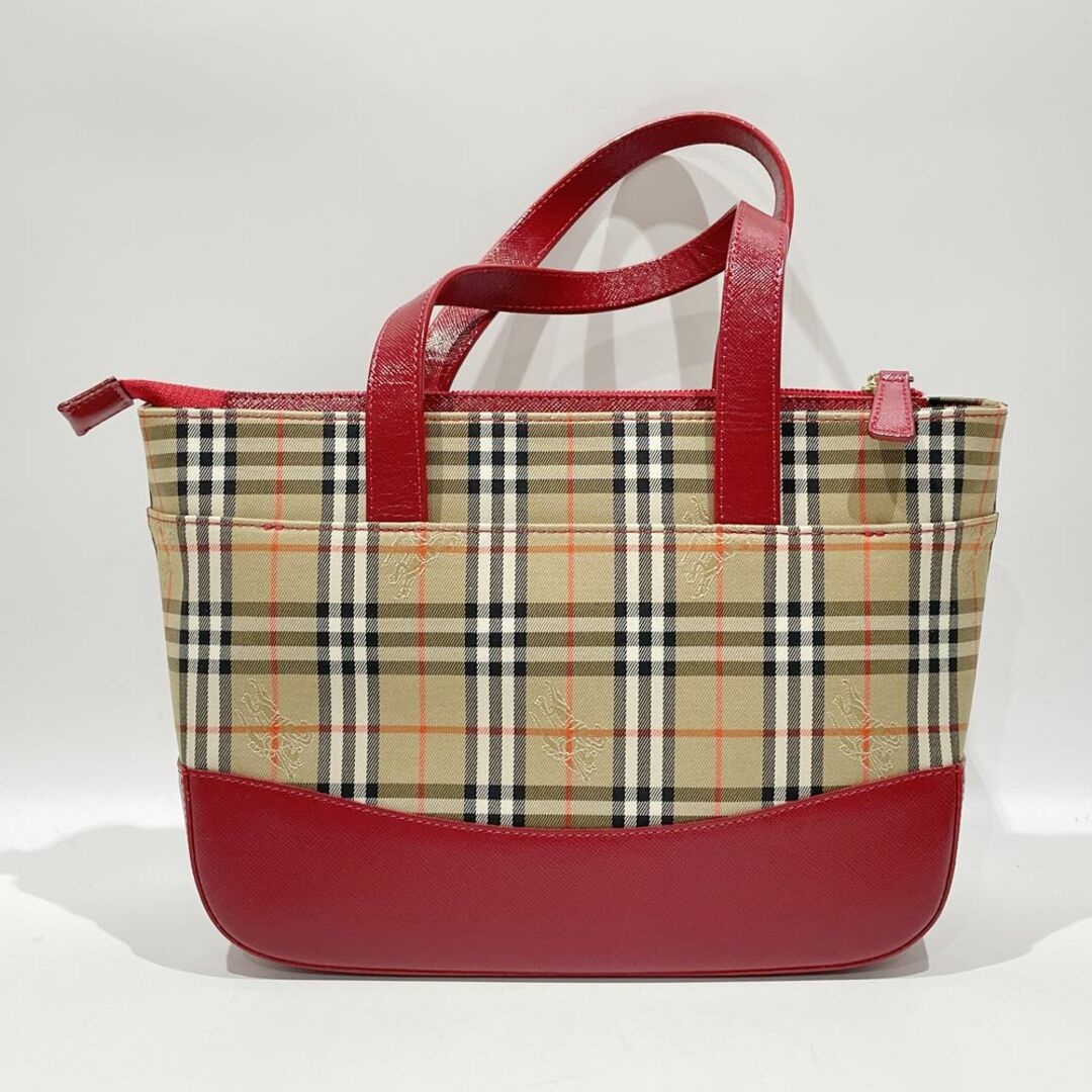 BURBERRY(バーバリー)のBURBERRY ハンドバッグ ロゴ チェック キャンバス レザー レディースのバッグ(ハンドバッグ)の商品写真