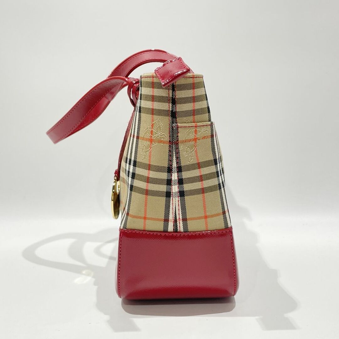 BURBERRY(バーバリー)のBURBERRY ハンドバッグ ロゴ チェック キャンバス レザー レディースのバッグ(ハンドバッグ)の商品写真