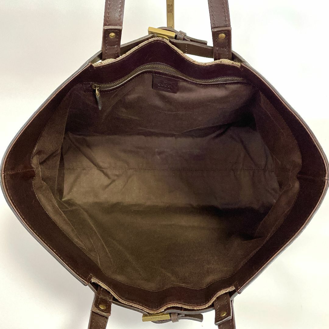 Gucci(グッチ)のグッチ　ヴィンテージ　GGキャンバス　たっぷり収納　ハンドバッグ　トートバッグ レディースのバッグ(ハンドバッグ)の商品写真