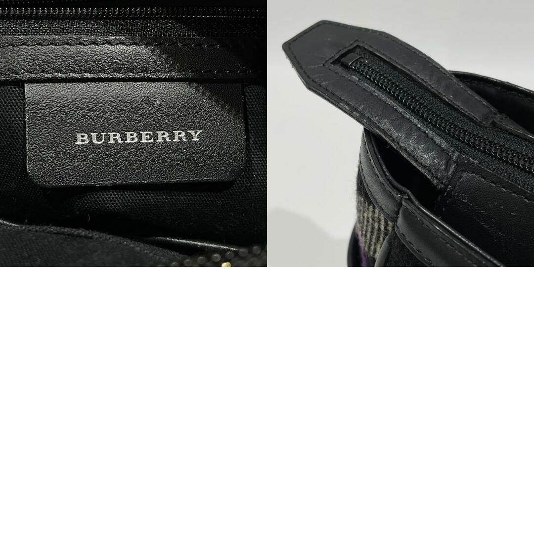 BURBERRY(バーバリー)のBURBERRY ハンドバッグ チェック ツイード サイドポケット ウール レザー レディースのバッグ(ハンドバッグ)の商品写真