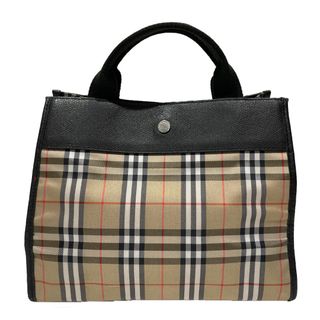 バーバリー(BURBERRY)のBURBERRY ハンドバッグ ロンドン ノバチェック ミニ キャンバス レザー(ハンドバッグ)