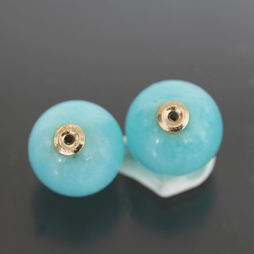 スタージュエリー ハーフフープ ピアス トルコ石 アクアマリン K10YG スタージュエリー ハーフフープ ピアス トルコ石 アクアマリン K10YG