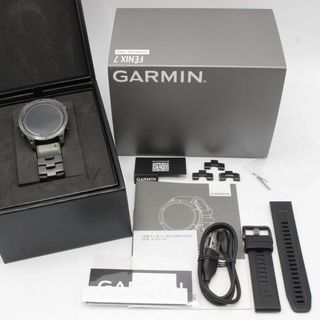 ガーミン(GARMIN)のGARMIN fenix 7 Sapphire Dual Power Ti Carbon Gray DLC/Carbon Gray DLC Vented Titanium Band 010-02540-48 スマートウォッチ ガーミン フェニックス 本体(腕時計(デジタル))