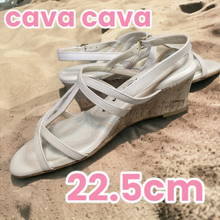 サヴァサヴァ(cavacava)の【ウェッジソール採用✨新品未使用品】　サヴァサヴァ　ミュール サンダル 厚底　白(サンダル)