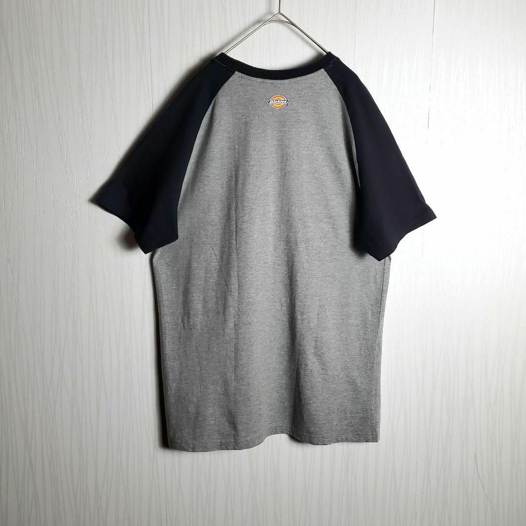 Dickies(ディッキーズ)のDickies ラグランTシャツ グレー 灰 プリント バイカラー 半袖 古着 メンズのトップス(Tシャツ/カットソー(半袖/袖なし))の商品写真