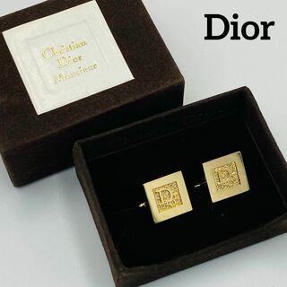 クリスチャンディオール(Christian Dior)の美品 ★Dior★ カフリンクス トロッター スクエア ゴールド 箱付き(カフリンクス)