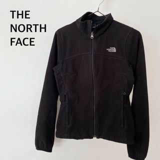 ザノースフェイス(THE NORTH FACE)のザノースフェイス　ブラック　フリース　フルジップ　刺繍ロゴ　アウター(ブルゾン)