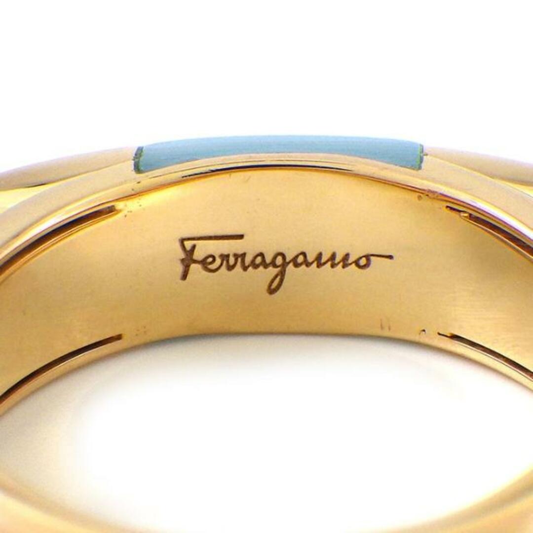 フェラガモ Ferragamo リング ガンチーニ ブルーストーン ダイヤモンド K18PG 16号 【中古】 レディースのアクセサリー(リング(指輪))の商品写真