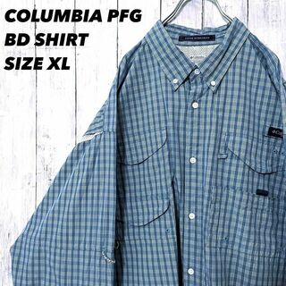 コロンビア(Columbia)のアウトドア古着　コロンビア　チェック柄2WAYベンチレーションBDシャツ　XL(シャツ)