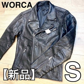 【新品】WORCA 本革 ダブルライダースジャケット S ブラック (ライダースジャケット)