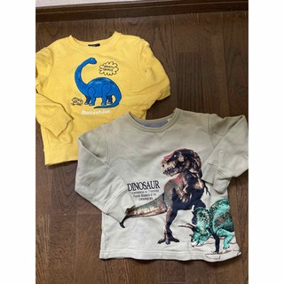 ムージョンジョン(mou jon jon)のキッズ　恐竜トレーナー　110サイズ二枚セット　記名なし　目立つ難なし(Tシャツ/カットソー)