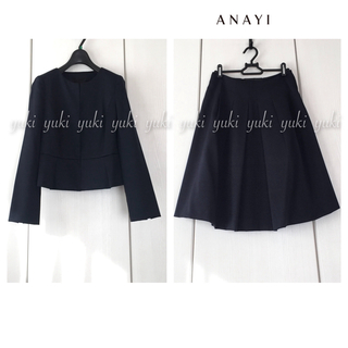 ANAYI - ANAYI スカートスーツ セットアップ 38 ネイビーの通販 by ...