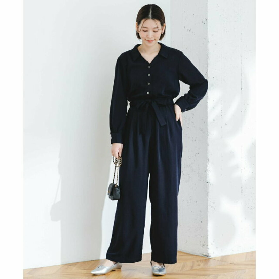 URBAN RESEARCH ROSSO(アーバンリサーチロッソ)の【NAVY】【36】F by ROSSO ウエストリボンジャンプスーツ レディースのパンツ(サロペット/オーバーオール)の商品写真