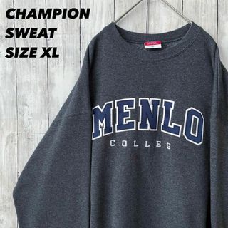 チャンピオン(Champion)のUS古着　チャンピオン　カレッジアーチロゴ刺繍スエットトレーナー　グレー　XL(スウェット)