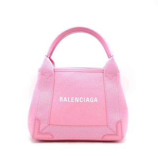 バレンシアガ(Balenciaga)のBALENCIAGA バレンシアガ NAVY CABAS ネイビーカバス 2WAY キャンバスショルダーバッグ 390346 ピンク XS(ショルダーバッグ)