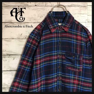 アバクロンビーアンドフィッチ(Abercrombie&Fitch)の【美品】アバクロンビー＆フィッチ　刺繍ロゴ入りチェックシャツ　A657(シャツ)