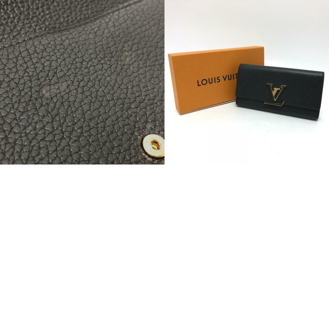 LOUIS VUITTON(ルイヴィトン)のルイヴィトン LOUIS VUITTON ポルトフォイユ カプシーヌ M61248 LVロゴ 二つ折り 長財布 トリヨンレザー ブラック レディースのファッション小物(財布)の商品写真