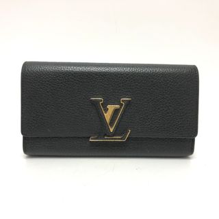 ルイヴィトン(LOUIS VUITTON)のルイヴィトン LOUIS VUITTON ポルトフォイユ カプシーヌ M61248 LVロゴ 二つ折り 長財布 トリヨンレザー ブラック(財布)