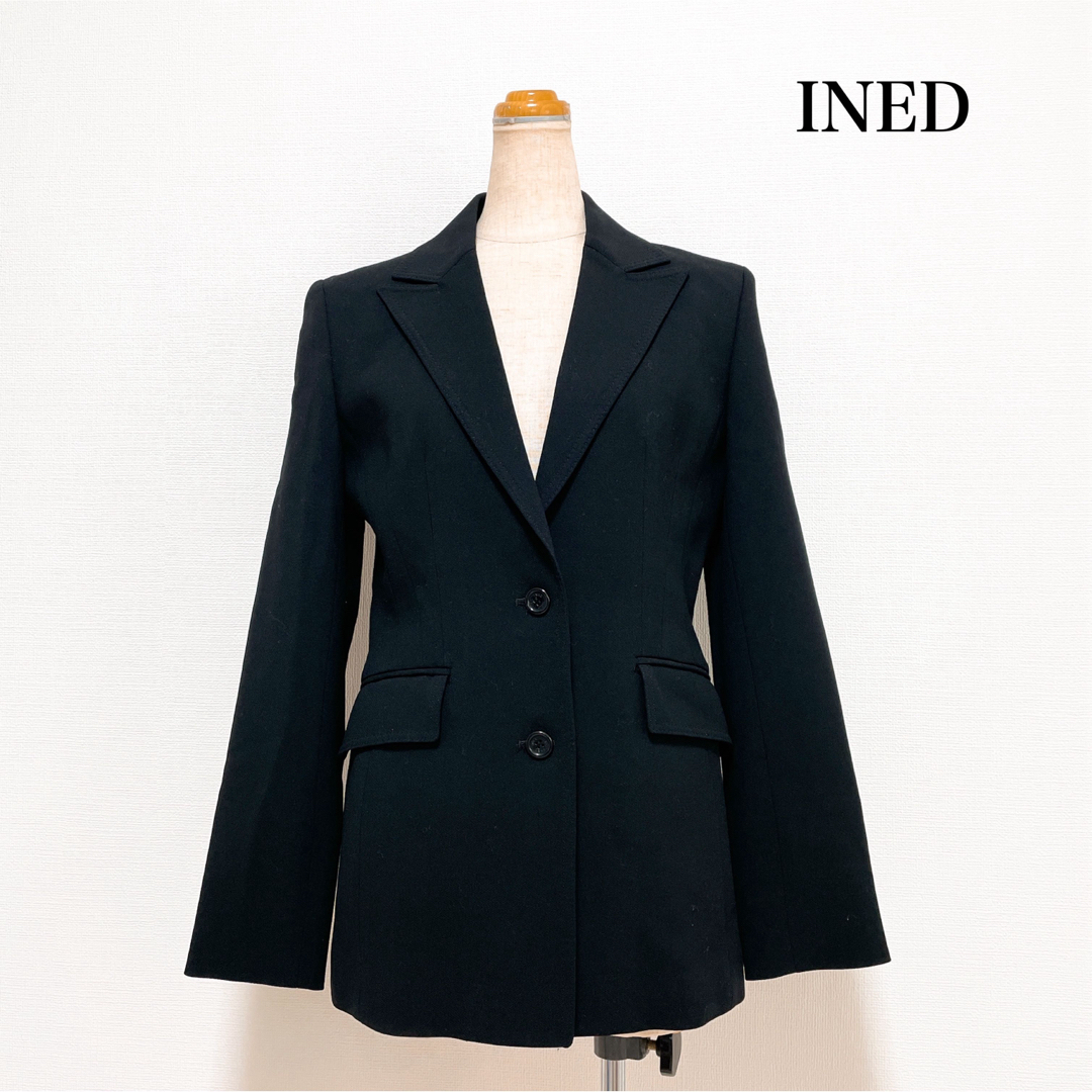 INED(イネド)のINED イネド ジャケット 黒 日本製 仕事 セレモニー 入学式 卒業式 レディースのジャケット/アウター(テーラードジャケット)の商品写真