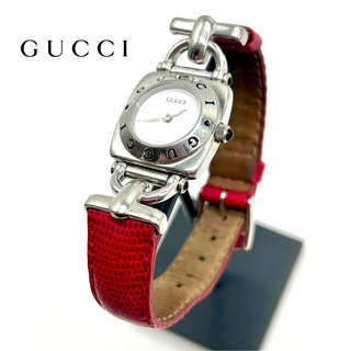 グッチ(Gucci)のグッチ　腕時計　ホースビット　レッド　革ベルト(腕時計)