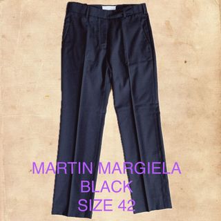 マルタンマルジェラ(Maison Martin Margiela)の【着用頻度少】マルジェラ　パンツ・スラックス　白タグ ここのえ期　黒 サイズ42(カジュアルパンツ)