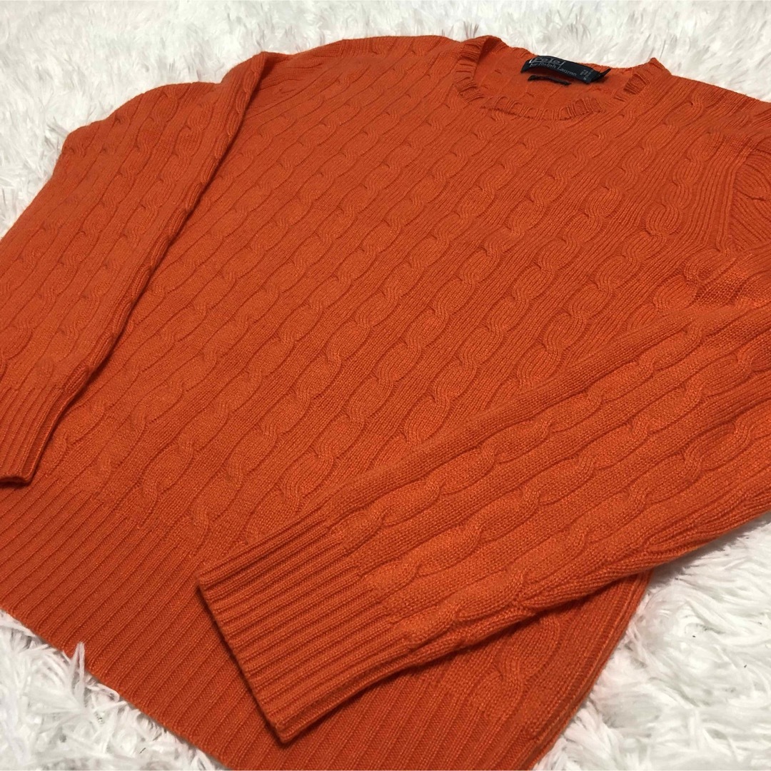 POLO RALPH LAUREN(ポロラルフローレン)のポロラルフローレン　ケーブルニット　カシミヤ100% オレンジ メンズのトップス(ニット/セーター)の商品写真