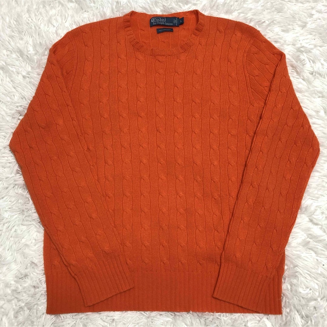 POLO RALPH LAUREN(ポロラルフローレン)のポロラルフローレン　ケーブルニット　カシミヤ100% オレンジ メンズのトップス(ニット/セーター)の商品写真