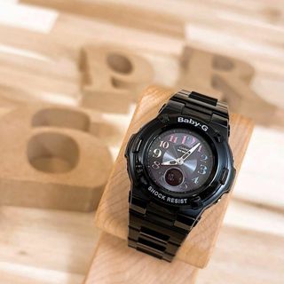 ベビージー(Baby-G)の廃番【カシオ】ベビージー 電波ソーラー腕時計 BGA-1110GR 黒×カラフル(腕時計)
