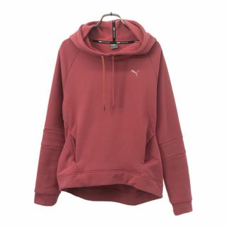 プーマ 長袖 スウェットパーカー S ピンク PUMA トレーニング 裏起毛 プルオーバー トレーナー レディース 古着 【240308】