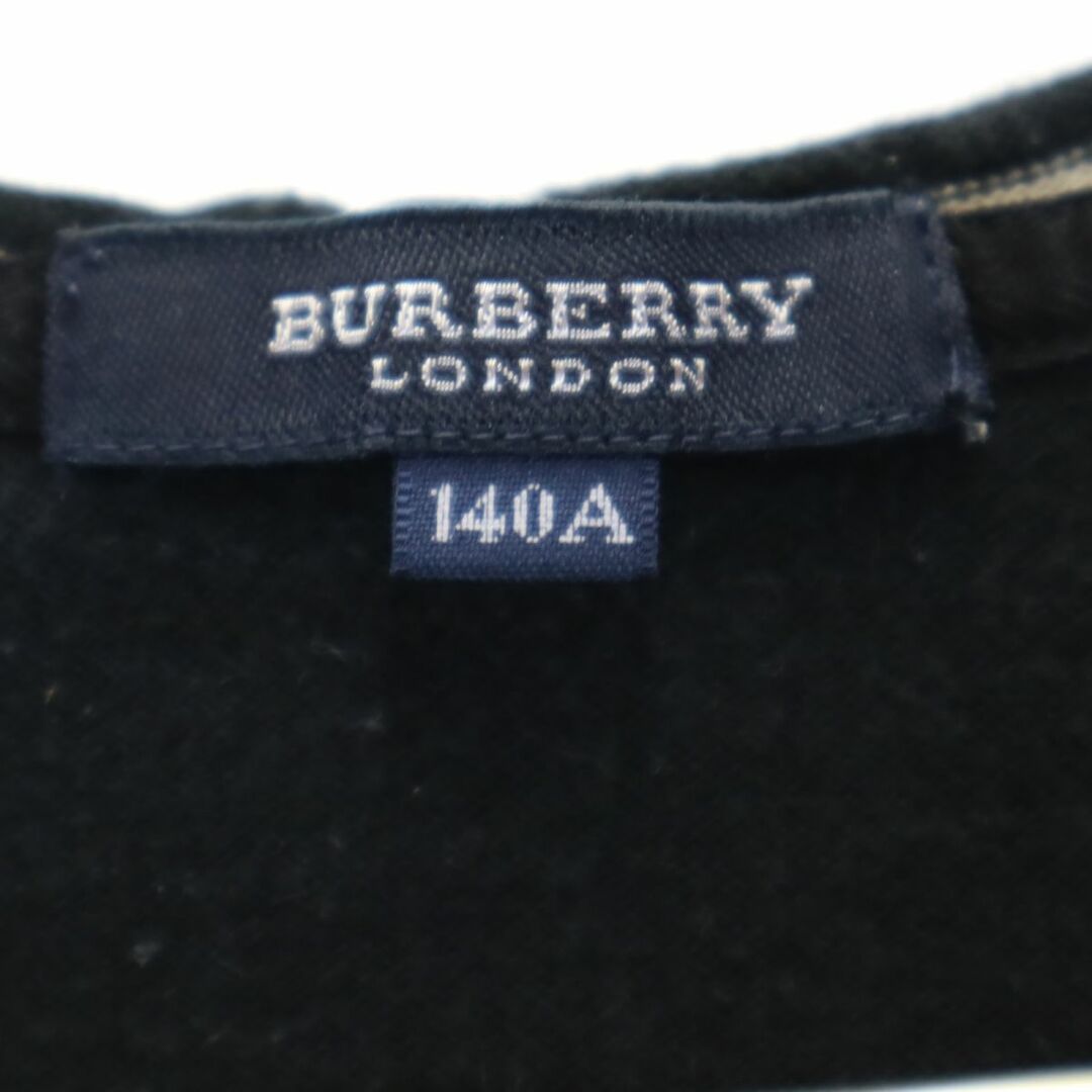 BURBERRY(バーバリー)のバーバリー 三陽商会 ボーダー柄 長袖 ハーフジップ パーカー 140A ブラック BURBERRY LONDON プルオーバー キッズ 古着 【240308】 キッズ/ベビー/マタニティのキッズ服男の子用(90cm~)(その他)の商品写真