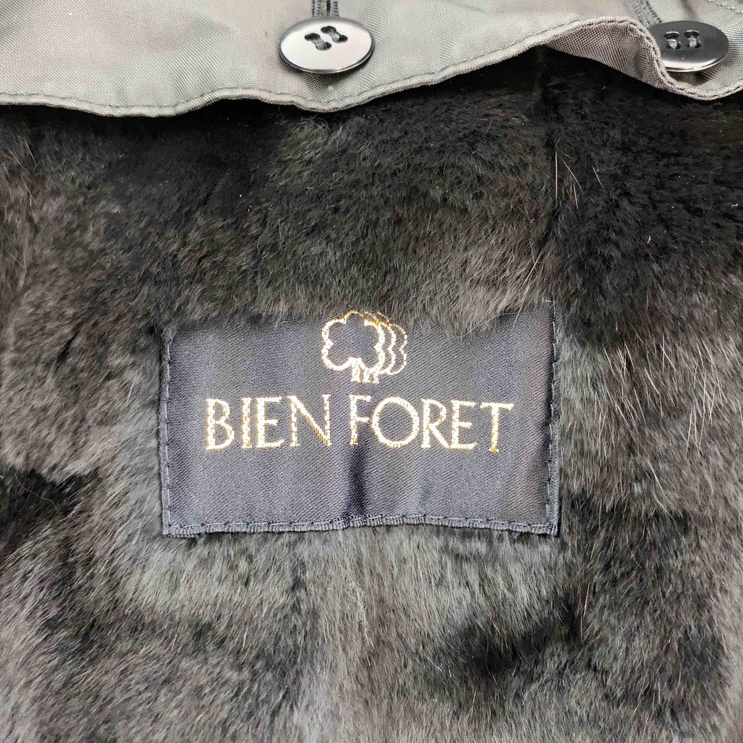 BIEN FORET ビアンフォレ レディース ロング ファーコート インナー付き 絹100％ レディースのジャケット/アウター(毛皮/ファーコート)の商品写真