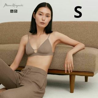 ユニクロ(UNIQLO)のマメクロゴウチ　ワイヤレスブラ（ノンパッド）ブラウンS　ユニクロ(ブラ)