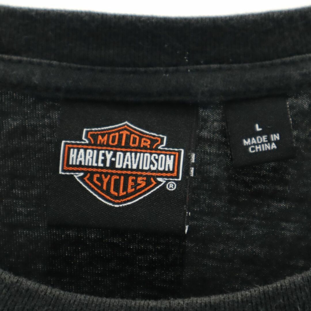 Harley Davidson(ハーレーダビッドソン)のハーレーダビッドソン プリント 長袖 Tシャツ L ブラック系 HARLEY DAVIDSON ロンT メンズ 古着 【240308】 メンズのトップス(Tシャツ/カットソー(七分/長袖))の商品写真