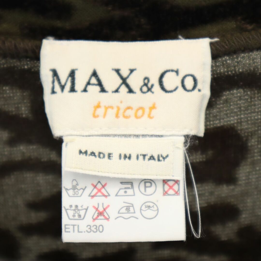 Max & Co.(マックスアンドコー)のマックスアンドコー イタリア製 総柄 長袖 カットソー ミニワンピース S カーキ系 MAX&CO tricot レディース 古着 【240308】 レディースのワンピース(ミニワンピース)の商品写真